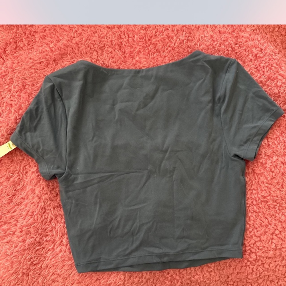 Aerie Blue Short Sleeve Fitted Bodysuit - Picture 4 of 4